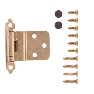Cabinet Door Hinge Partial Inset Hickory Hardware Lot Of 35 Pairs Polished Brass